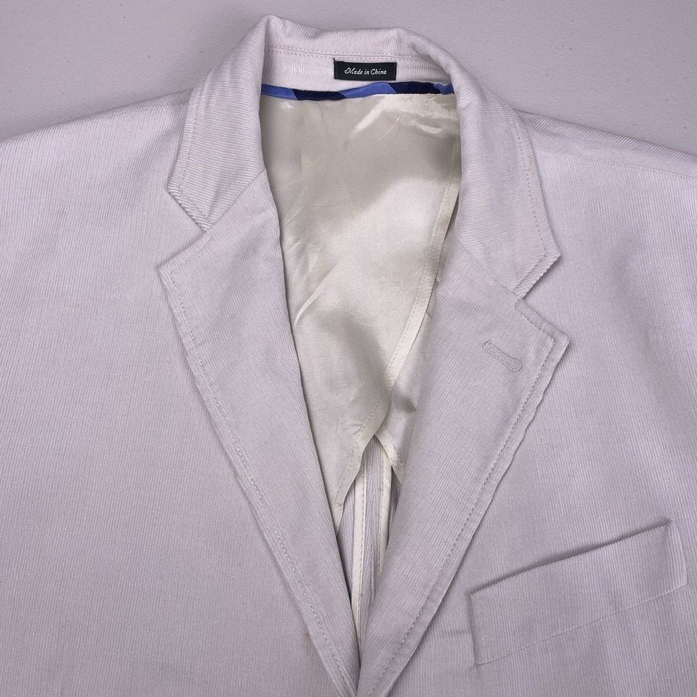 J Crew Blazer 42R Mens Corduroy 3/2 Roll Surgeons Cuffs Off White Preppy VGUC
